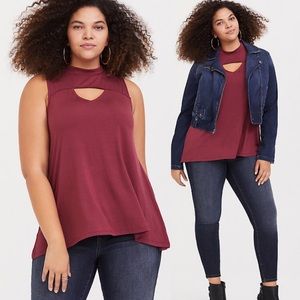 Torrid Super Soft Burgundy Keyhole Tank 4X